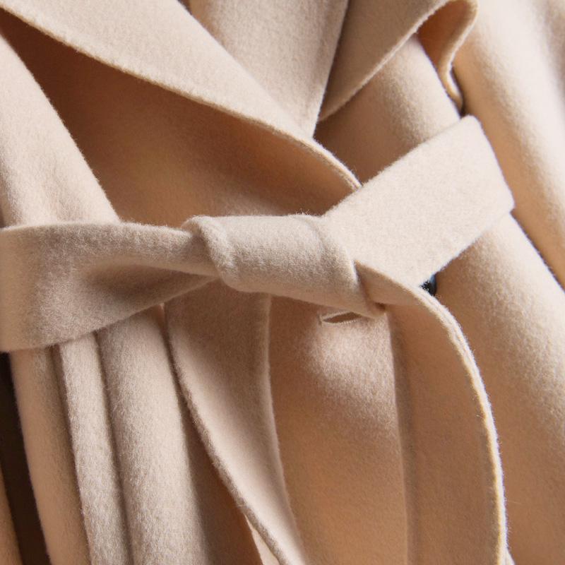 Cashmere Coats Women Woolen Coats Women Winter Coat with Belt Overcoat 2019 Wool Jackets Trench Coat