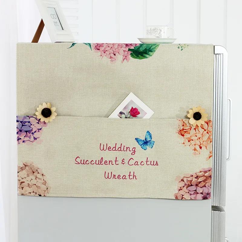 Thickened Refrigerator Cover Cloth Towel Washing Machine Cover Cloth Cartoon Pattern Refrigerator Dust Cover