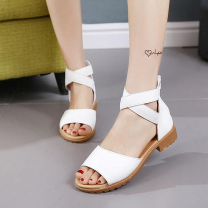 Women Flat Shoes Summer Soft Leather Leisure Ladies Sandals Casual Shoes