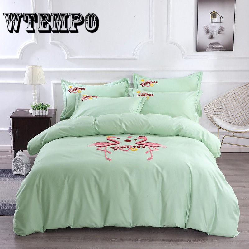 Set of In Package Home Textile  Cotton Four-piece Frosted Autumn Winter Thicken Bed Sheet
