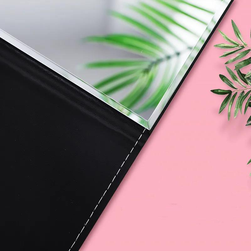 Ladies Leather Folding Mirror Desktop Creative Portable Makeup Mirror HD Travel Out Household Essentials