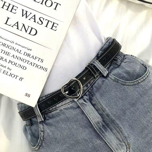 Belt Women's Simple Thin Style with Jeans Personality Retro Heart-shaped Hollow