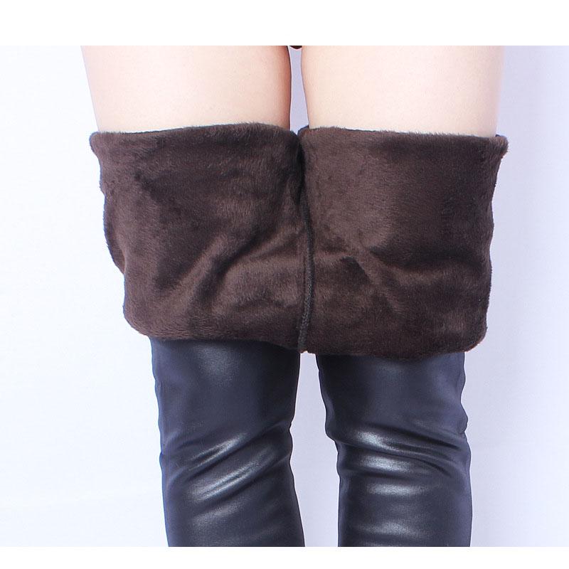 Large Size Faux Leather Pants Fashion High Waist Slimming Warm Pants Plus Velvet Thickening Women's Winter Leggings