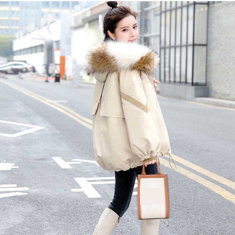 Parker Padded Jacket Women's Short Big Fur Collar Winter Clothes Loose Down Down Padded Jacket Thick Warm Jacket Women