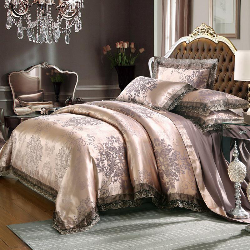 Four pcs sets of bedding Bedroom fashion European and American style cotton jacquard home set of
