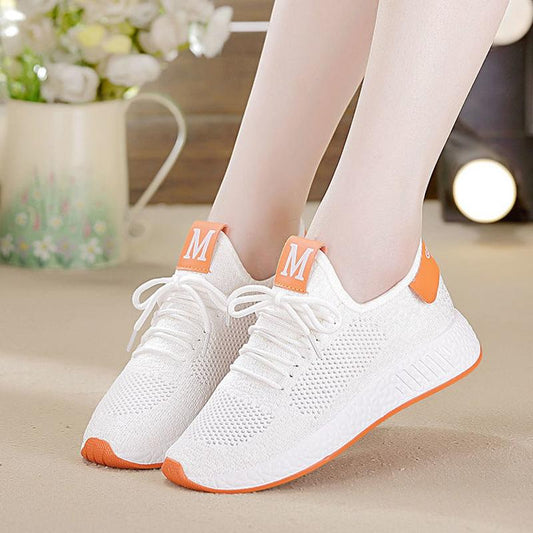 Lightweight Flying Woven Clearance Sneakers Korean All-match Women's Shoes Flat Casual Shoes Spring and Autumn Fashion Student Net Shoes