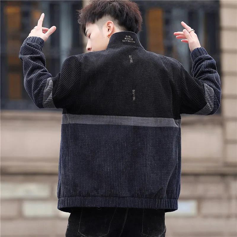 Men's Jacket Trend Autumn and Winter Handsome Baseball Uniform Youth Casual Stitching Jacket