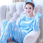 Women's Long-sleeved Flannel Pajamas Set Spring Autumn Cartoon Sleepwear Thickened Warm Printing Plush Cute Sleeping Suit Set