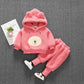 Baby Winter Girl Suit Cotton Coat Lamb Wool Plus Velvet Thickened Western Style Warm Children's Two-piece Cotton Jacket Coats
