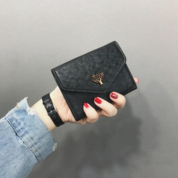 Retro Tree Wallet Women's Short Story Student Wallet Women's pocket change Wallet