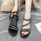 Sandals Female 2020 Roman Shoes Casual Women Summer Korean Flat Bottom Wear Rhinestone Fairy Wild Fashion Non-slip Pointed Leather Shoes