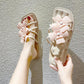 Slippers Women's Summer Outdoor Fashion Flat Bottom Flower One Word Sandals
