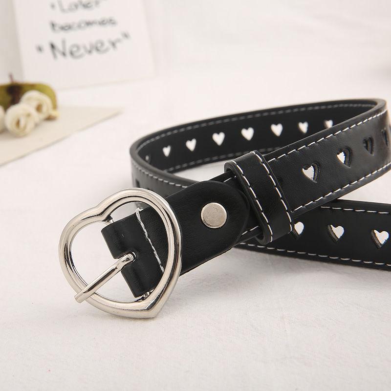 Belt Women's Simple Thin Style with Jeans Personality Retro Heart-shaped Hollow