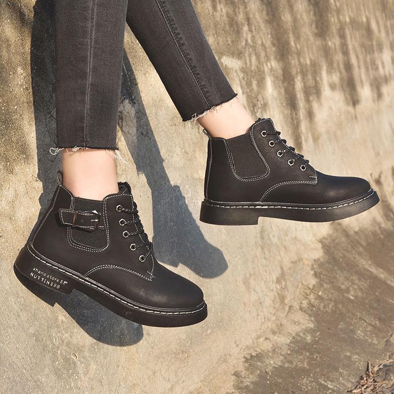 2019 Autumn Early Winter Shoes Women Flat Heel Boots Fashion Warm Women's Boots Woman Ankle Botas