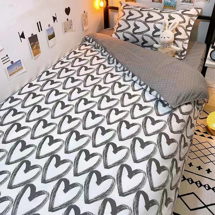 Three-piece Single Bed Soft Skin-friendly Duvet Cover Bed Sheet Pillowcase Bedding Three-piece Student Dormitory