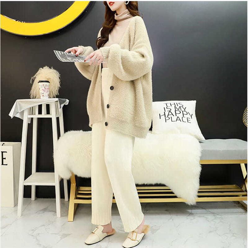 Spring and Autumn Sweater Cardigan Casual Top Loose Knitted Women's Jacket
