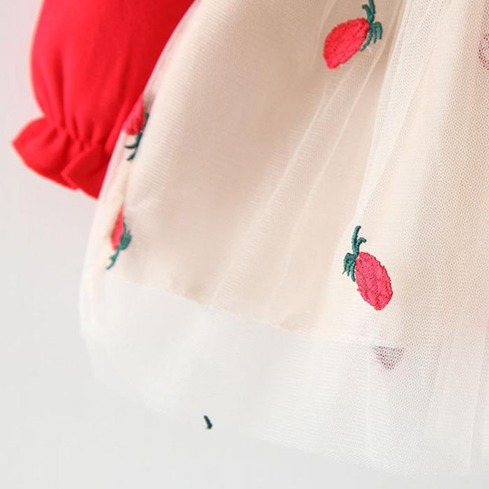 0-5Y Summer Princess Infant Baby Girls Dress Long Sleeve Lace Patchwork Back Bowknot Tutu Dress