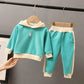 Spring and Autumn Suit Children's Clothing Girls Pullover Hooded Sweater Children's Baby Fashion Print Stitching Little Girl Clothes Two-piece Set