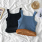 Thermal Tops Winter Underwear Women Thermal Velvet Women Vest Body Top Square Neck Sleeveless Solid Slim Warm Inner Wear