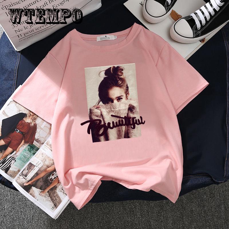 WTEMPO Female T-shirt Print Women's Clothing   Print T Shirt Female Tshirt Short Sleeve Tops