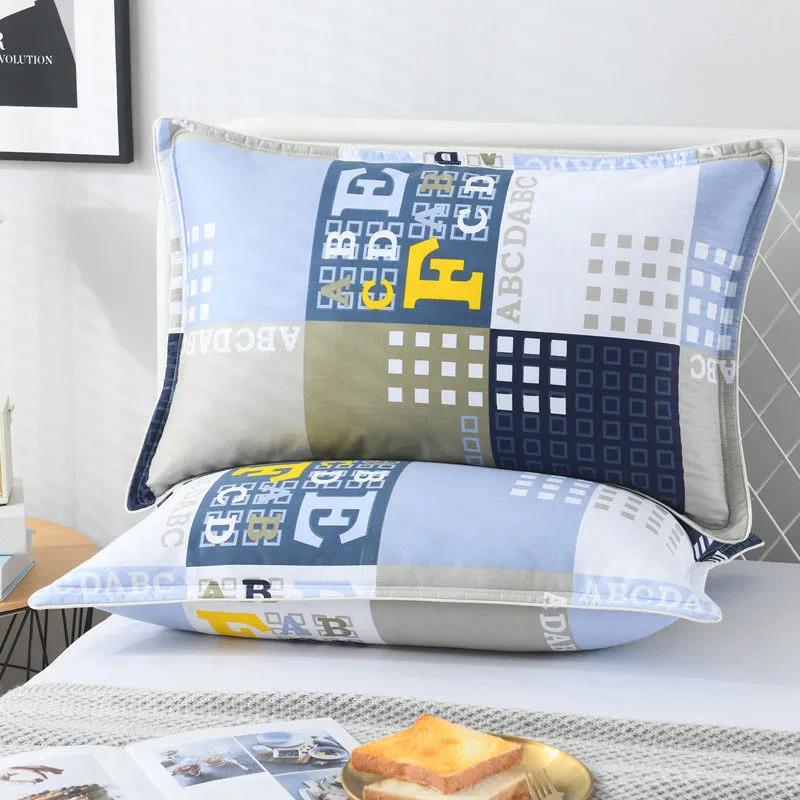 Modern Simple Cotton Pillowcases A Pair of 48*74 Large Adult Double-layer Thickened Pillowcases