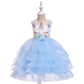 Kids Unicorn Dress for Girls Flower Appliques Ball Gown Little Girl Princess Dresses Elegant Party Costumes Children Clothing
