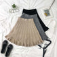Autumn and Winter Ladies Fashion Warm Umbrella Skirt Knitted Skirt Short Skirt Ruffled High Waist Tutu Skirt Bottoming Woolen Skirt