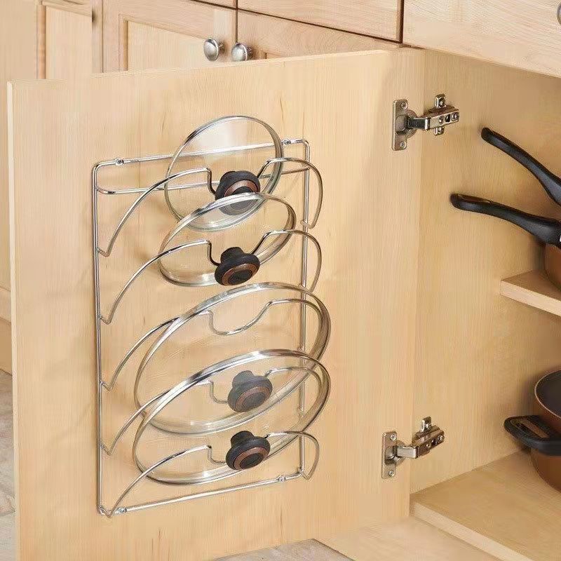 Multifunctional Kitchen Pot and Lid Rack Wall-mounted Storage Rack Cutting Board Storage Rack