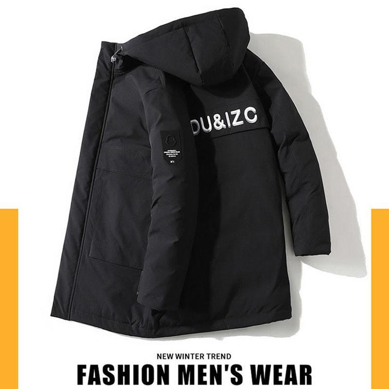 Cotton-padded Jacket Men's Winter Trend Mid-length Hooded Padded Jacket Jacket Student Korean Version Loose Padded Tooling Padded Coat