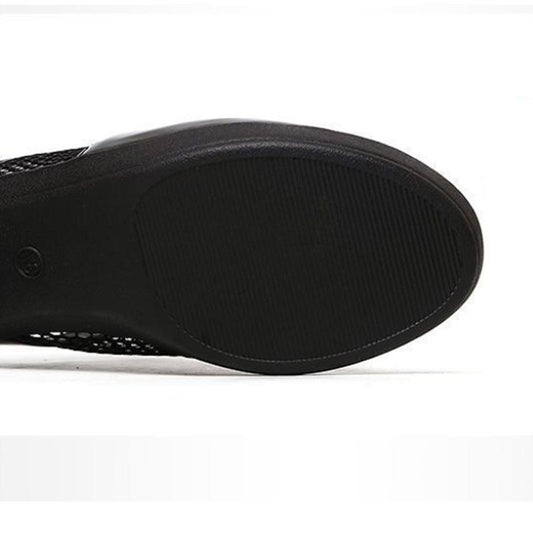 Thick Heel Mesh Slippers Ladies Summer Platform Thick Sole Middle Heel Sandals and Slippers Outerwear