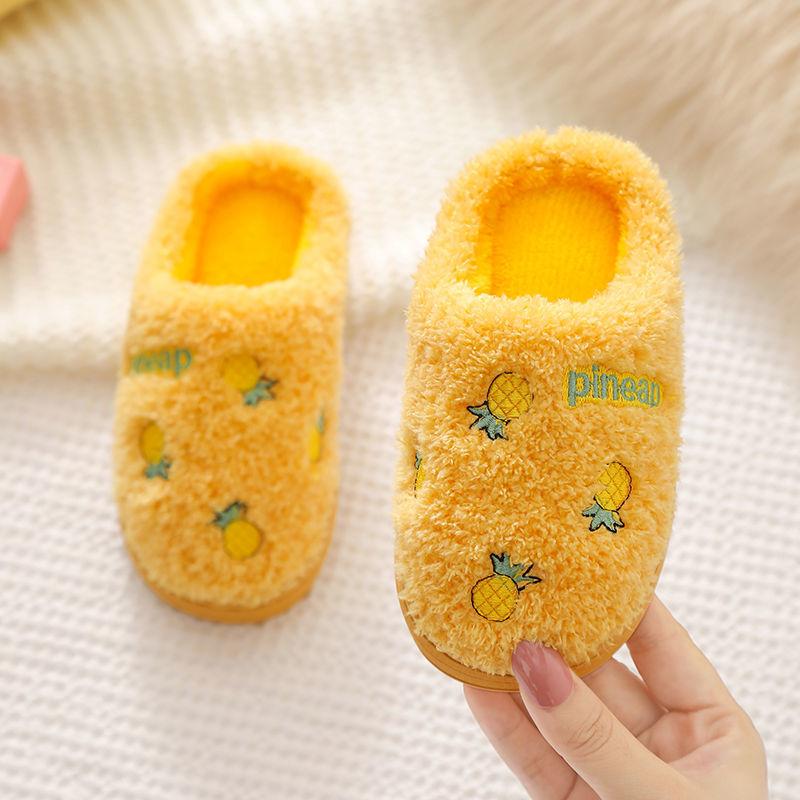 Winter Slippers Kids Toddler Girl Baby Boys Fur Slides Cotton Indoor Shoes Warm Fluffy House Children Slipper