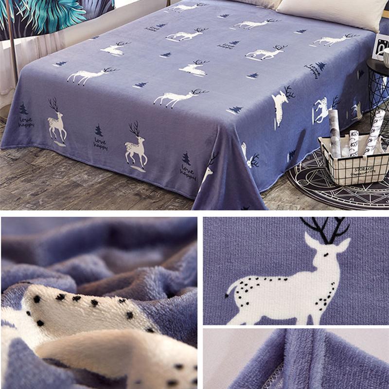 Skin-friendly Summer Blanket Flannel Sheets and Blankets Four Seasons Coral Fleece Napping Blanket