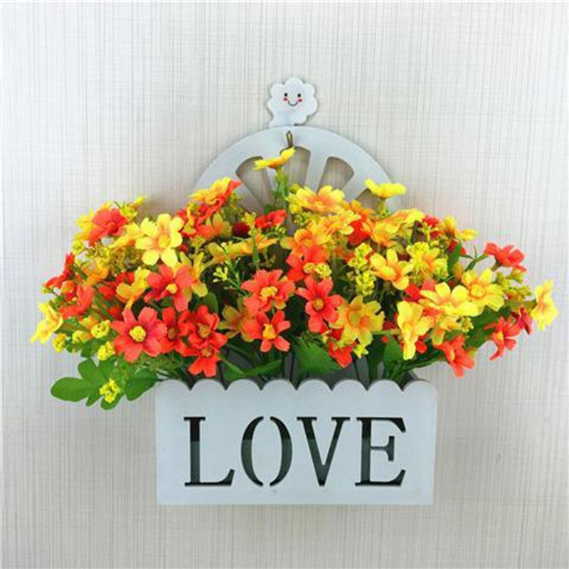 Artificial Flower Artificial Flower Suit Hanging Basket Hanging Basket Rose Plastic Flower Living Room Interior Decoration
