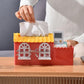 Villa Tissue Box Home Living Room Coffee Table Multifunctional Desktop Paper Box Glasses Remote Control Cartoon Ventilation Storage Box