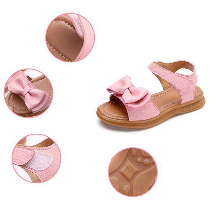 Girls' Sandals In Summer Sweet Princess Shoes Soft Sole Flat Big Girls' Antiskid Beach Cool Shoes