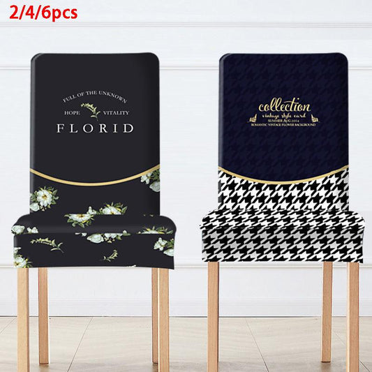 2/4/6pcs High-quality Printed Stretch Chair Cover Elastic Dining Chair Covers for Party Office Banquet Hotel Home Decoration