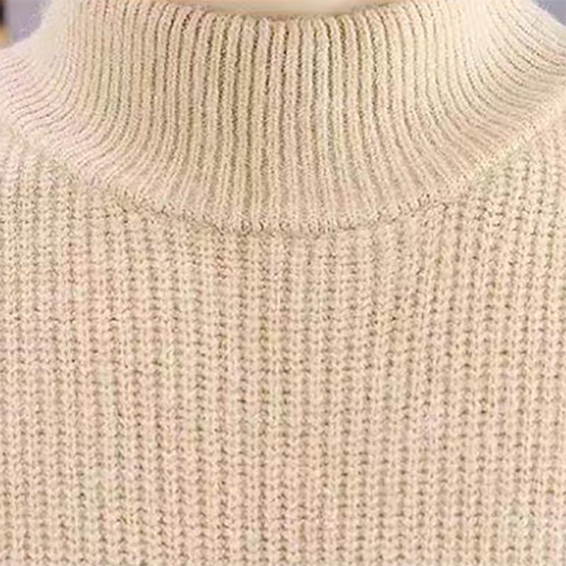 Autumn Sweatshirts for Men Youth Round Neck Warm Knit Sweater Half High Neck Sweater Men