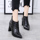 European contracted Boots Woman British Style Boots Martin Boots Autumn Winter High-heeled Shoes