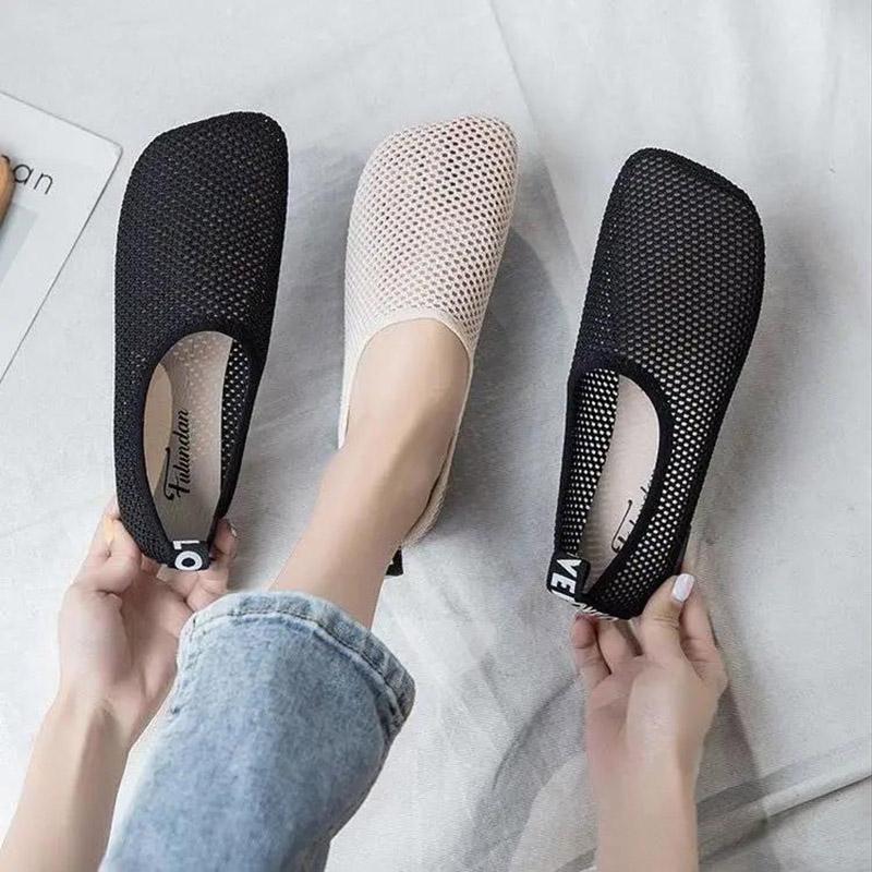 Summer Mesh Breathable Slip-on Flat Women's Single Shoes Comfortable Casual All-match Mesh Shoes