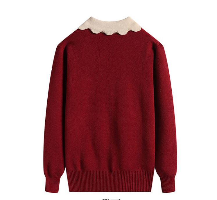 Women's Solid Color Fashion Lapel Pullover Sweater Diamond Print Loose Plus Size Long Sleeve Sweater