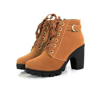 Plus Size 35-41 Winter Casual Women Pumps Warm Ankle Boots High Heels Snow Martin Shoes Botas  Muje