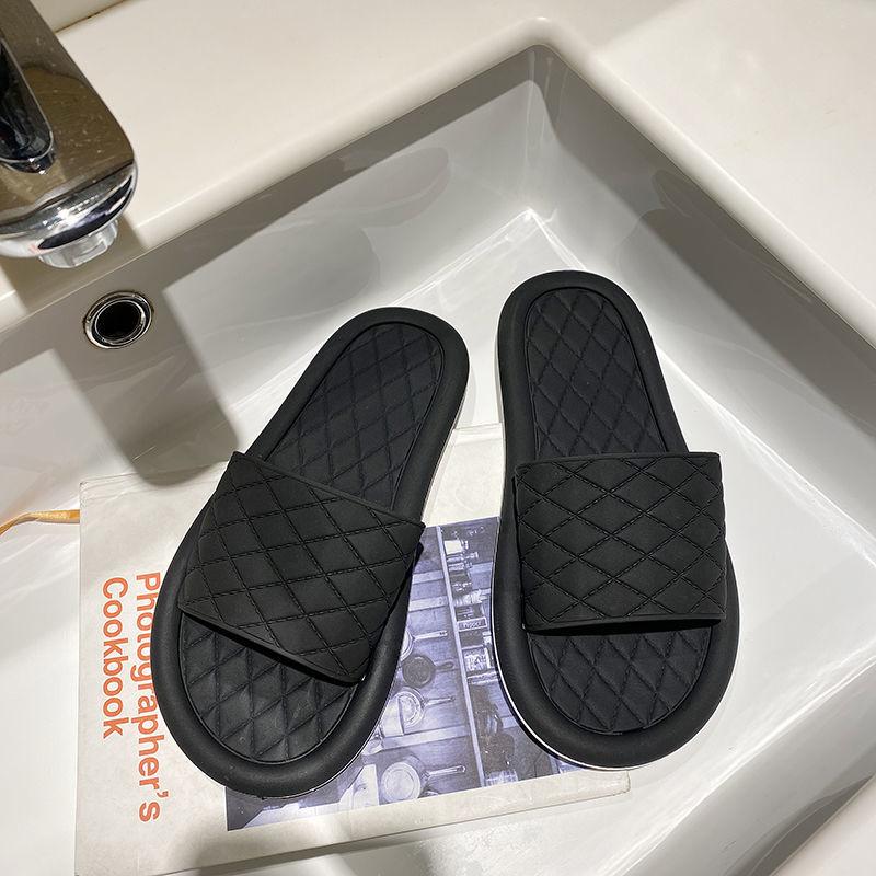 Korean Style Simple Slippers Female Summer Fashion Indoor Home Non-slip Solid Color Sandals External Wear Beach Shoes