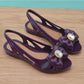 Female Fish Mouth Plastic Sandals Summer Flat Plastic Jelly Shoes Soft Bottom Fashion Korean Version of All-match Mom Work Sandals