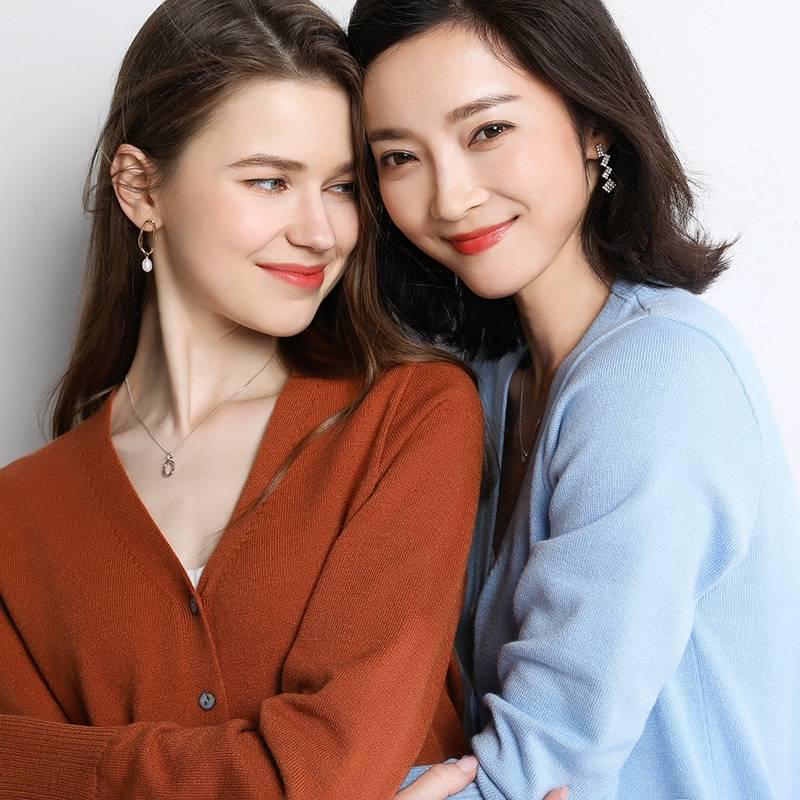 Knit Cardigan Women's Short Sleeve Jacket Cardigan V-neck Solid Color Large Size Sweater