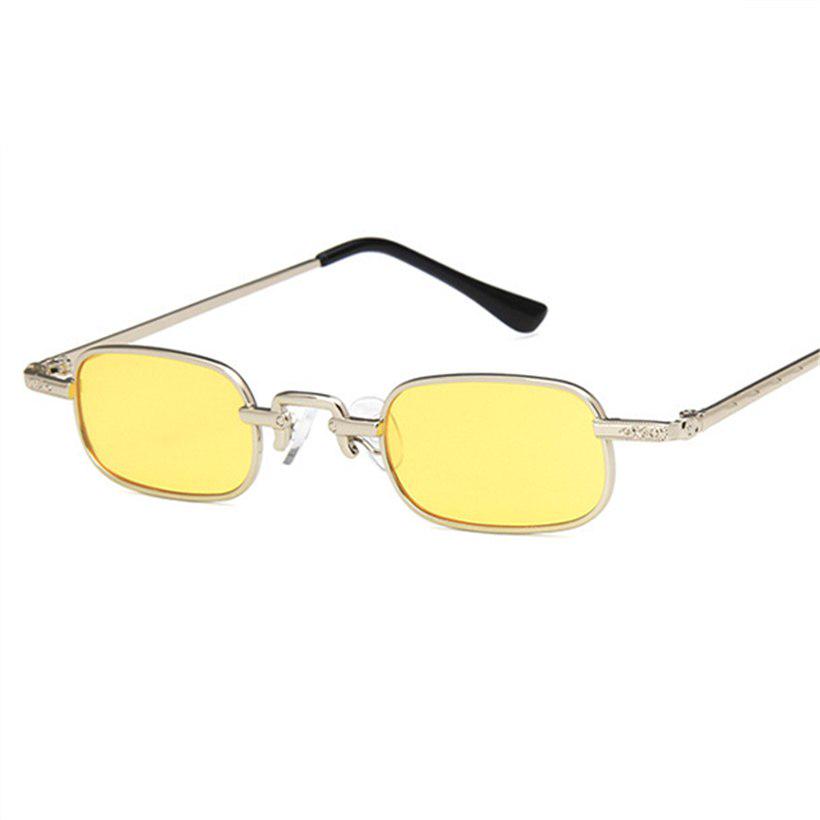 Small Steampunk Sunglasses Women Fashion Metal Retro Yellow Sun Glasses for Men Brand Designer Mirro