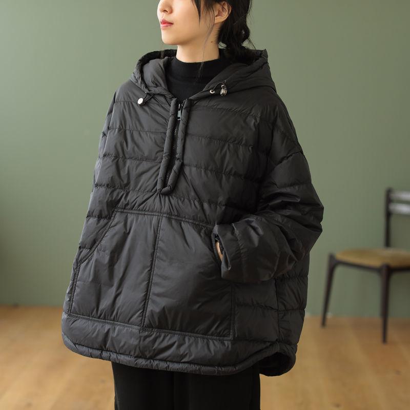 Korean Irregular Hooded Parkas Pullover Cotton Coat Winter 2022 Loose Comfortable
