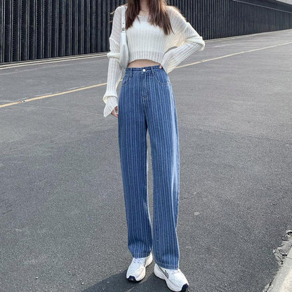 High-waisted Wide-leg Jeans Women's Thin Spring and Autumn Women's Clothing 2022 New Loose Vertical Straight-leg Mopping Pants