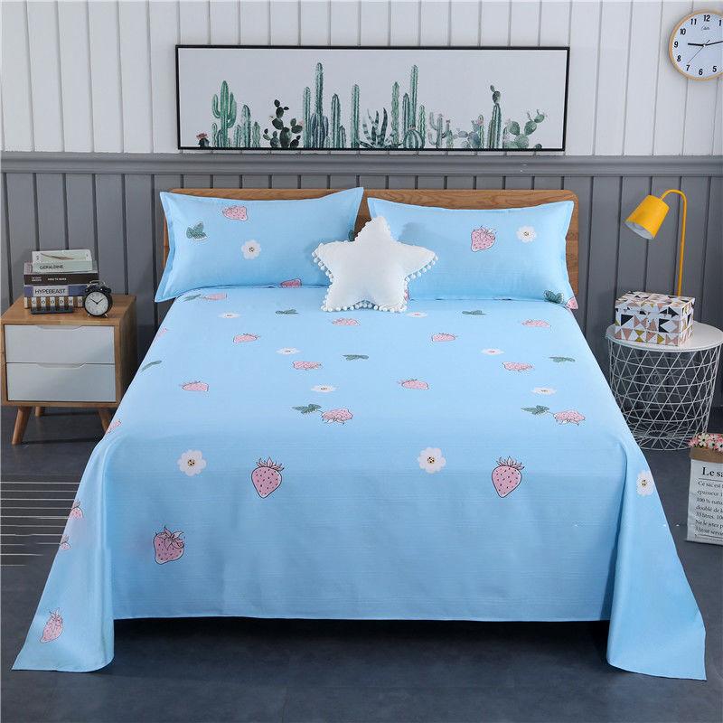 Home Textiles Pure Cotton Bed Sheets Three-piece Suit Single and Double Bed Sheets Fine Grained Coarse Cloth No Fading Exquisite Patterns Simple