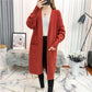 Autumn and Winter Casual Cardigan Mid-length Long-sleeved Warm Sweater Loose Pocket Fashion Coat
