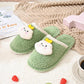 Autumn and Winter Cotton Slippers Female Cute Plush Warm Home Indoor Wear Non-slip Soft and Comfortable Cotton Slippers